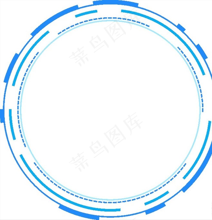 蓝色科技通用圆圈边框图片cdr矢量模版下载