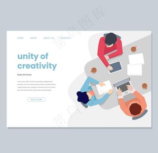 商务办公场景矢量插画图片