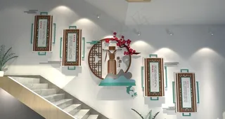 梅花廉政仿古文化墙图片