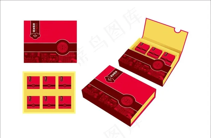 月饼礼盒图片cdr矢量模版下载