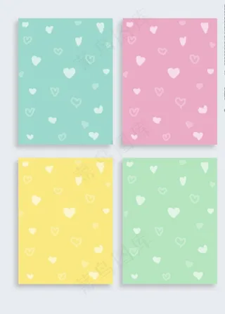 手绘卡通爱心平铺背景图片