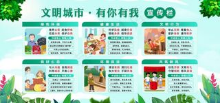 文明城市建设社会公益宣传展板图片