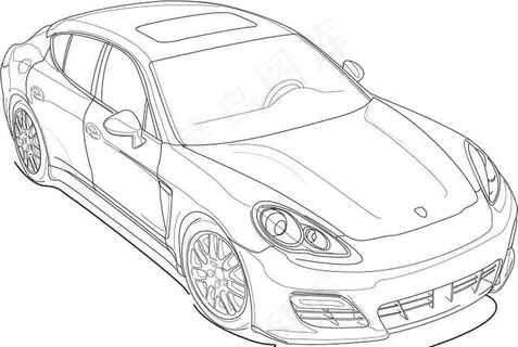 保时捷掀背矢量图图片