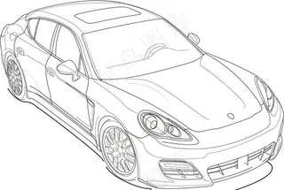 保时捷掀背矢量图图片