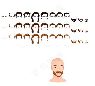 卡通人物发型图片