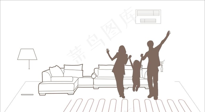 家庭插画图片cdr矢量模版下载