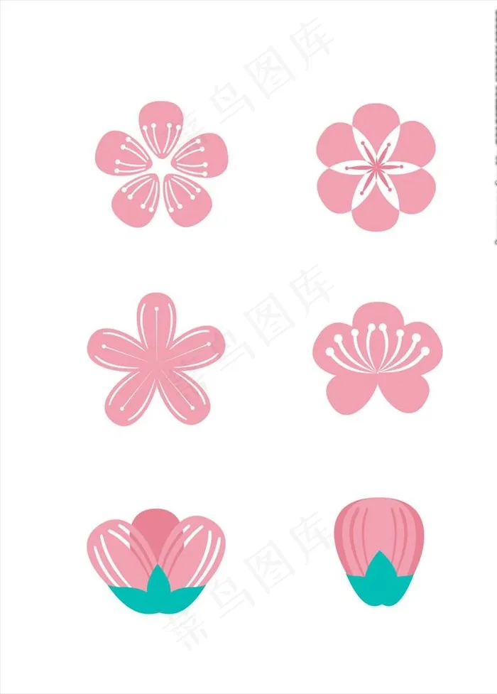 桃花花朵图片cdr矢量模版下载