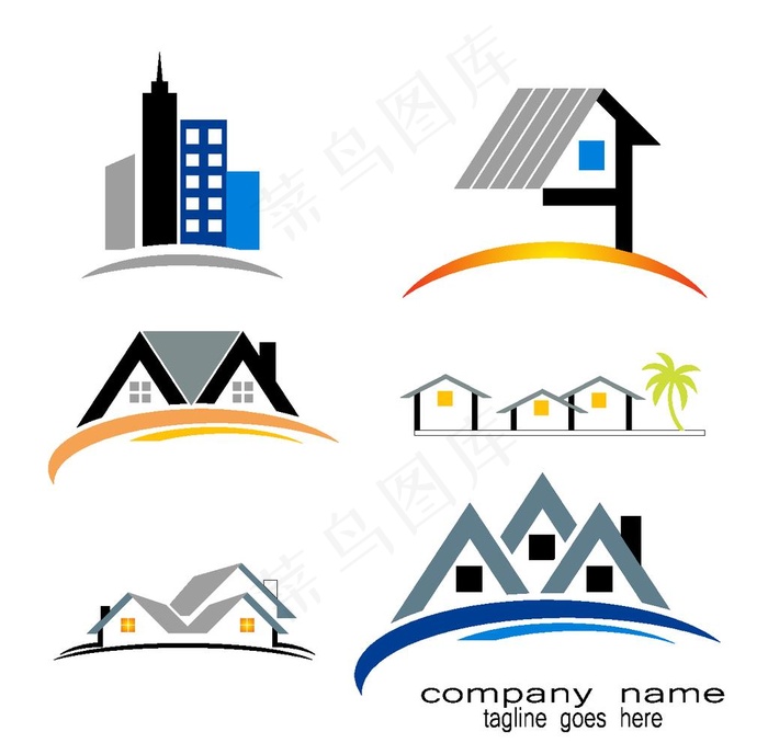 房子logo图片ai矢量模版下载