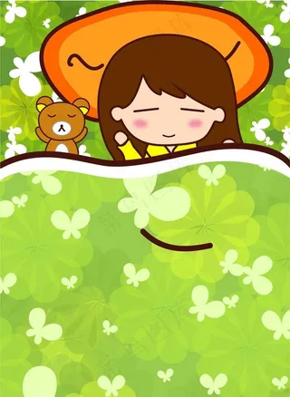 正在睡觉小女孩图片