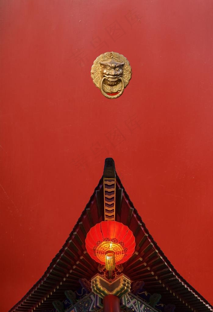 屋檐古风复古插画背景素材图片