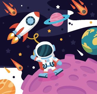 宇宙外太空创意插画图片