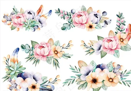 水彩花朵图片