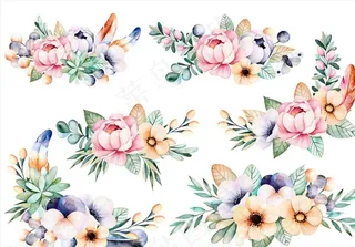水彩花朵图片