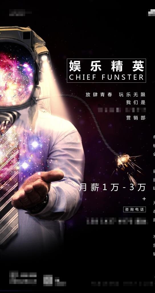 酒吧夜店娱乐精英招聘海报图片