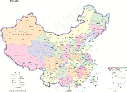 1:1600万中国地图图片