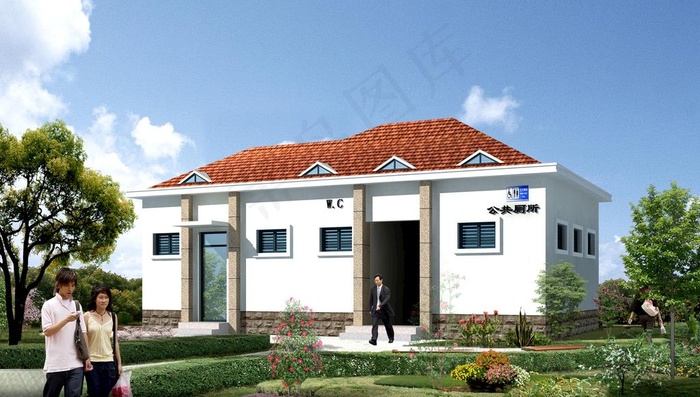 实用工程高清公厕效果图图片