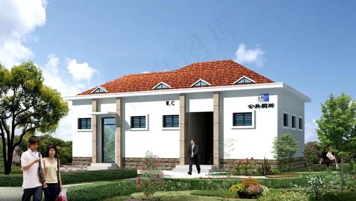 实用工程高清公厕效果图图片