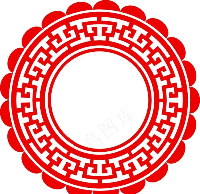 剪纸 窗花 镂空图片ai矢量模版下载