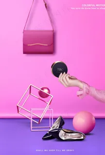 立体女包海报设计图片