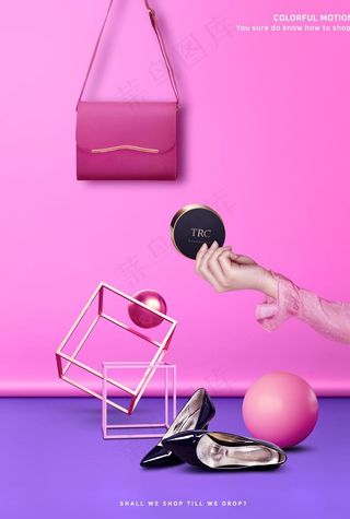 立体女包海报设计图片