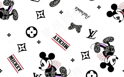 LV大牌豹纹米老鼠图片 LV大牌豹纹米老鼠图片