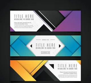 3款彩色商务banner设计图片