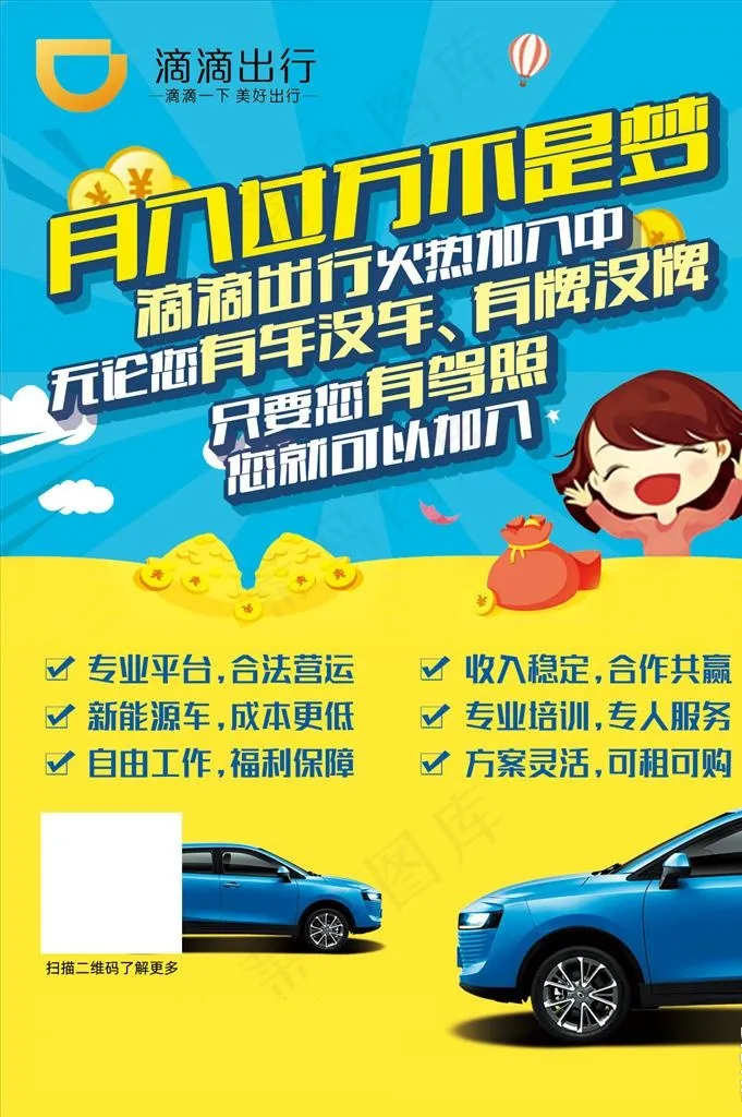 网约车司机招募招聘广告图片psd模版下载