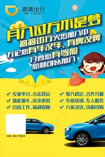 网约车司机招募招聘广告图片