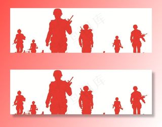 军人剪影图片