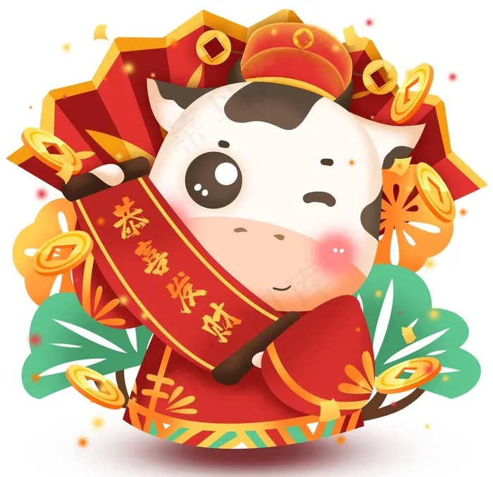 卡通牛图片psd模版下载