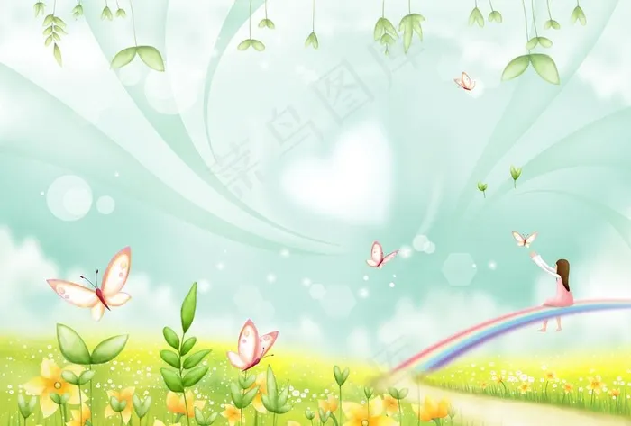 可爱幼儿卡通矢量插画背景图片(4961X3508(DPI:300))psd模版下载