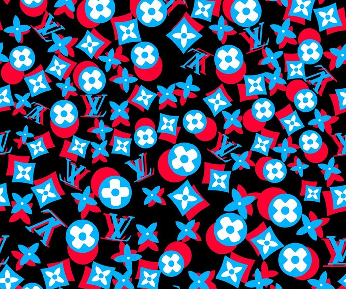 大牌 LV 印花  花型 平面图片