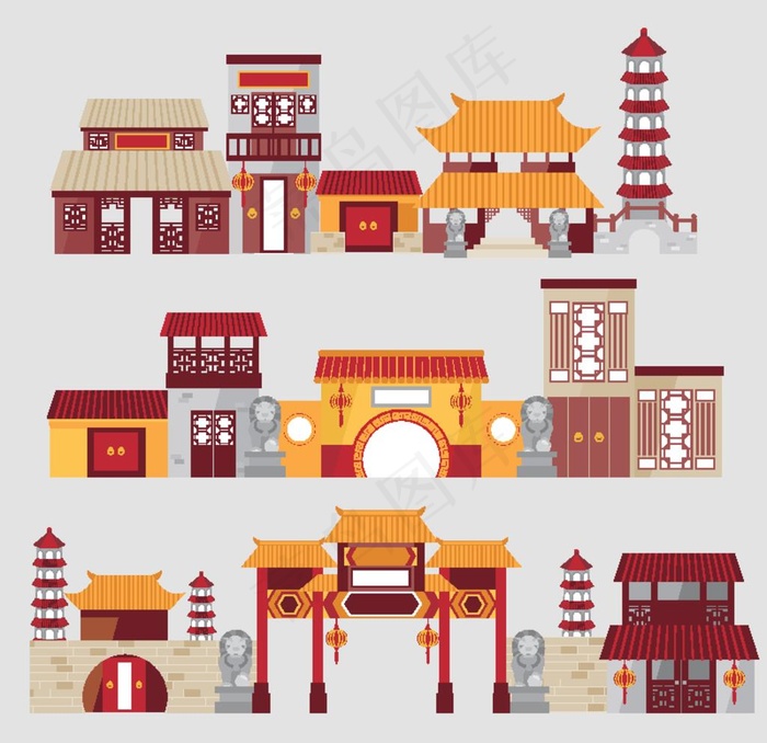 中国传统古建筑墙围图片