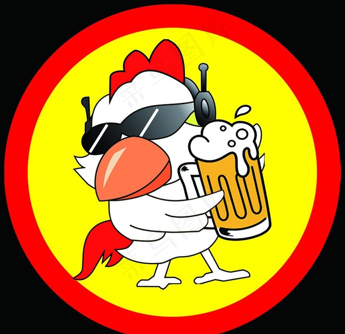 炸鸡标志  logo 啤酒鸡图片psd模版下载