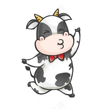可爱卡通奶牛-奔跑款图片