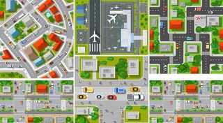 卡通城市鸟瞰图图片