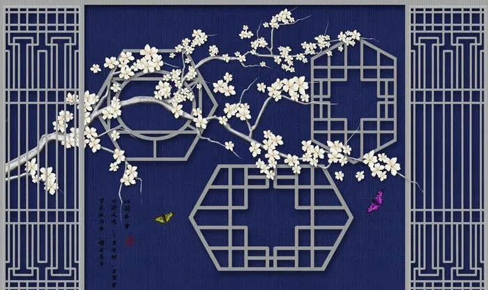 新中式背景墙图片(9071X5669(DPI:72))psd模版下载