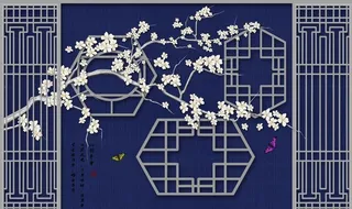 新中式背景墙图片