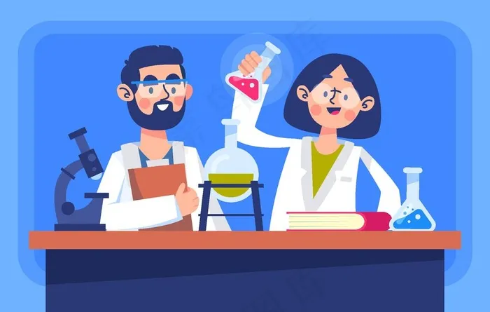 矢量卡通科学实验人物图片ai矢量模版下载