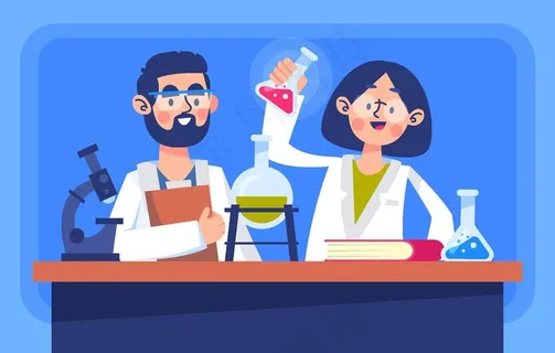 矢量卡通科学实验人物图片