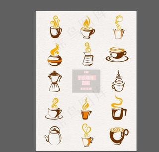 手绘咖啡图案图片