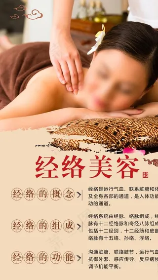 经络美容养生海报图片
