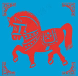 马剪纸图片