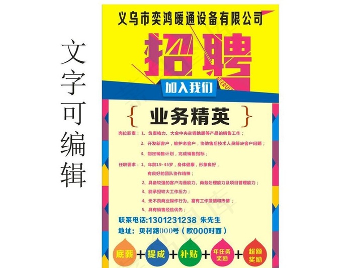 招聘 海报 宣传 促销 工厂图片cdr矢量模版下载