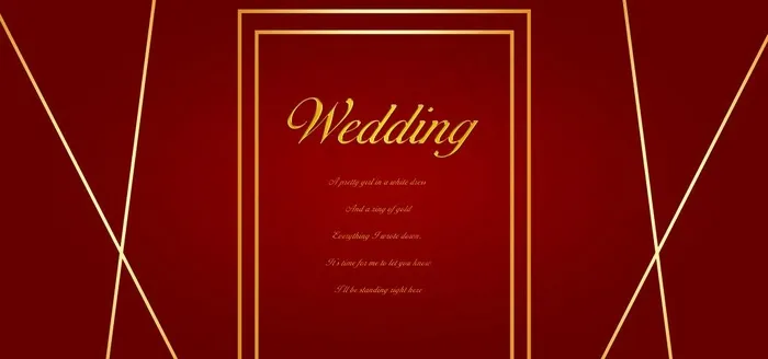 红色婚礼中式婚礼背景金色渐变图片