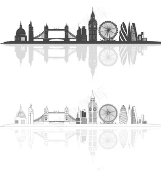 手绘城市 城市建筑 城市油画图片