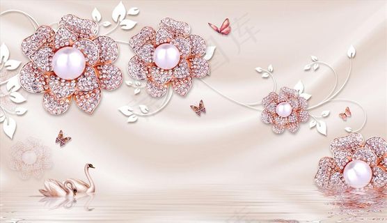 珠宝浮雕花背景墙图片