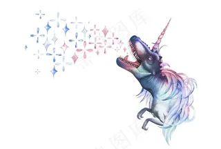 梦幻水彩恐龙图案图片