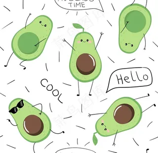 牛油果可爱小涂鸦图片