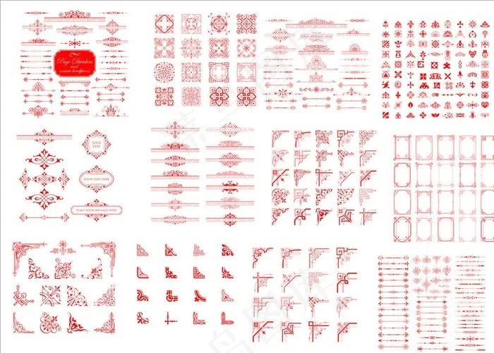 复古边框图片cdr矢量模版下载